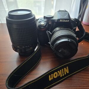 Nikon Black DSLR Camera with Dual Lens Kit